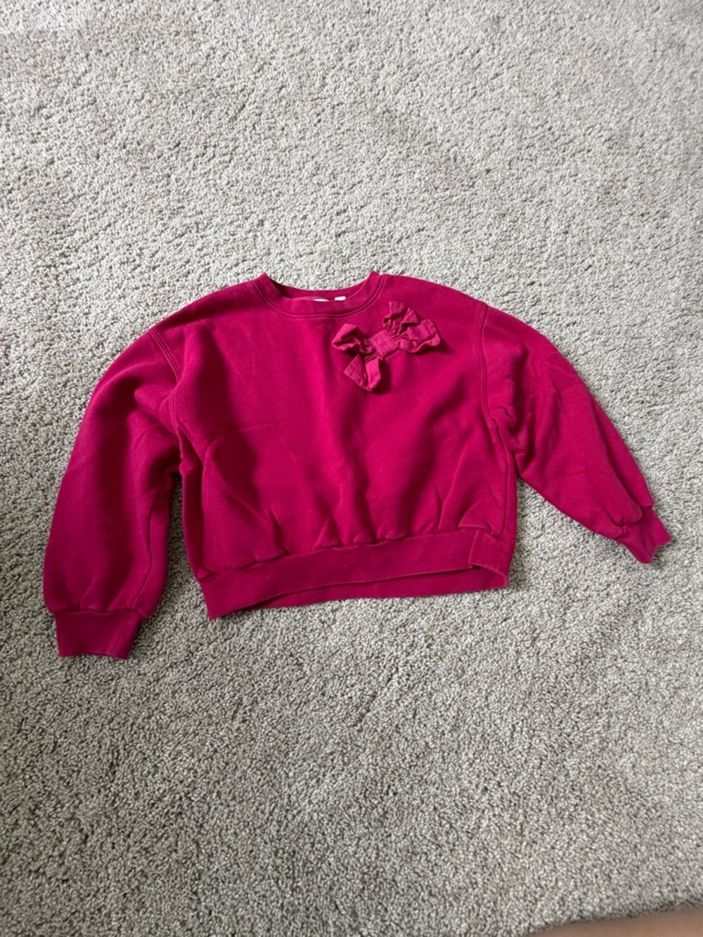 GAP Girls Fuchsia Crewneck Sweater With Bow